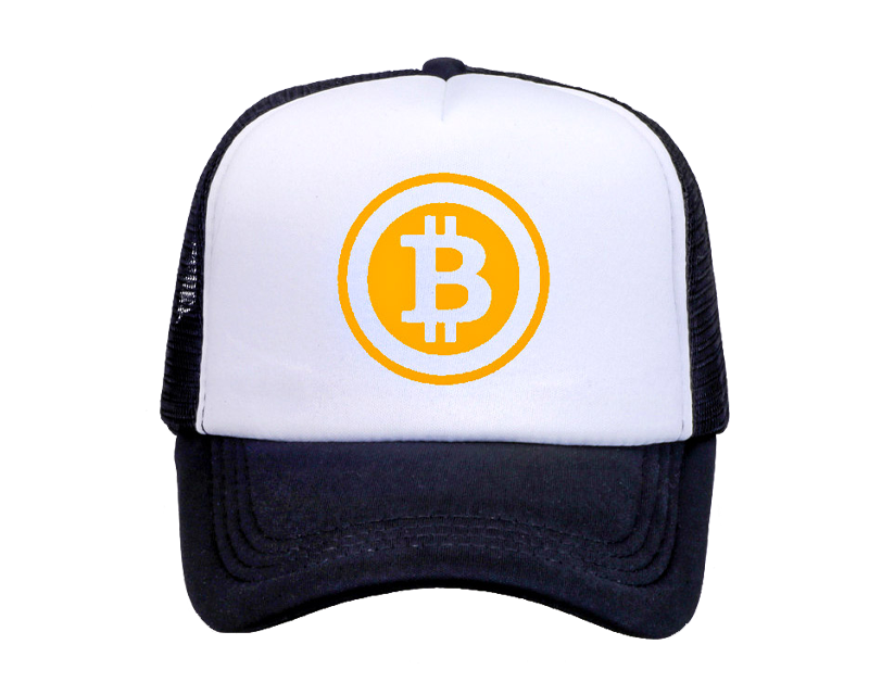 Кепка с логотипом Биткойна (Bitcoin), цвет чёрный с белым